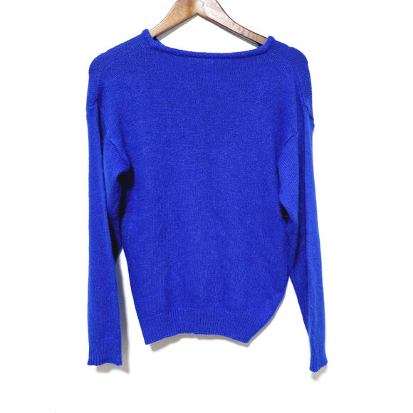Beldoch Popper Silk Blend Sweater Blue Women's Vintage Beaded Size Medium - Picture 3 of 5